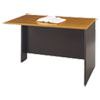 Series C Rectangular Desk, Return Bridge (Graphite Gray Frame, Natural Cherry Finish Top, Return Bridge)