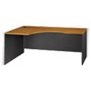 Series C Bow Front Desk, Corner Modules (Graphite Gray Frame, Natural Cherry Finish Top, Corner Modules)