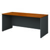 Series C Rectangular Desk, Return Bridge (Graphite Gray Frame, Natural Cherry Finish Top, Rectangular Desk)