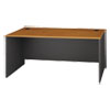 Series C Rectangular Desk, Return Bridge (Graphite Gray Frame, Natural Cherry Finish Top, Rectangular Desk)