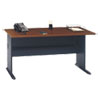 Series A Workstation Desks, Peninsula, Corner Desk, Corner Connector (Hansen Cherry Finish Top, Workstation Desks)