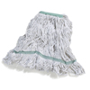 Premium Medium Natural Yarn Mop Heads with Green Band (Size : Medium, Quantity : 12 per Case)