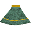 Premium Small Yellow Yarn Mop Heads with Green Band (Color : Green/Yellow, Quantity : 12 per Case, Size : Small)