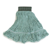 Premium Medium Green Yarn Mop Heads with Green Band (Size : Medium, Quantity : 12 per Case)