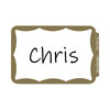Self-Adhesive Border-Style Name Badges (Gold Border)