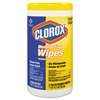 Clorox� Disinfecting Wipes (Towel/Wipe Type : Wet Wipes, Application : General Purpose, Floors, Walls, Sinks, Counters, Toilets, Tables, Chairs, Telephones, Windows, Mirrors, Scent : Lemon)