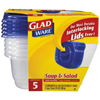 GladWare� Plastic Containers with Lids (Food Container Type : Carryout, Material(s) : Plastic, Color(s) : Clear)