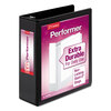 ClearVue� XtraValue� D-Ring Vinyl Presentation Binders (3 Capacity, Black)