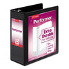 ClearVue� XtraValue� D-Ring Vinyl Presentation Binders (4 Capacity, Black)