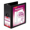 ClearVue� XtraValue� D-Ring Vinyl Presentation Binders (5 Capacity, Black)