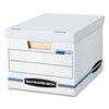 STOR/FILE� Basic Strength Storage Boxes with Lift-Off Lid and Tote Handles (White/Blue, 12 x 10 x 15, Letter/Legal Size)