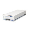 STOR/FILE� Basic Strength Storage Boxes with Flip-Top Lid (White/Blue, 9 x 4 x 24, Check Size)