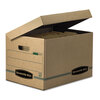 Recycled STOR/FILE� Storage Boxes (Kraft/Blue, 12 x 10 x 15, Letter/Legal Size with Flip-Top Lid)