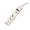 Six-Outlet Plastic Power Strip, 4-ft. Cord Length
