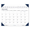 Executive Dated Monthly Desk Pad Calendar (12 Months, January-December, Nonrefillable Brown Simulated Leather Binding)