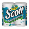 SCOTT� Rapid Dissolve Bath Tissue (Quantity : 4 Rolls per Pack, Quantity : 12 Packs per Case, Ply : One-Ply)