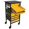 Metal Storage Organizer with Trays (Color : Yellow Trays, Color : Black Steel Frame, Size : 23 w x 44-1/4 h x 19-1/4 d)
