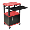 Luxor 42 Presentation Cart With Cabinet, Pullout Shelves, and Electric LUX WTPSLP42RC2E-B