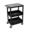 Luxor Three-Shelf Tub Cart LUX STC211-B