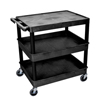 Luxor Three-Shelf Tub Cart LUX TC211-B