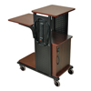 WPS Series Presentation Cart (Color/Finish : Black Cherry Finish, Size : 41 h x 18-1/4 w x 34-1/2 d, Extras : Includes 7-outlet Electrical Assembly)
