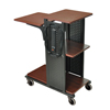 WPS Series Presentation Cart (Color/Finish : Black Cherry Finish, Size : 41 h x 18-1/4 w x 34-1/2 d, Extras : Includes 7-outlet Electrical Assembly)