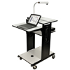 WPS Series Presentation Cart (Color : Light Gray with Black Frame, Size : 42 H x 32 W x 22 D, Extras : Includes 3-outlet Electrical Assembly)