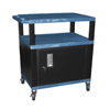 Tuffy Cart with Cabinet (Extras : Includes 3 Outlet Electric Bar, Cabinet Color : Black, Size : 18 D x 24 W x 34 H)