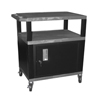 Tuffy Cart with Cabinet (Extras : Includes 3 Outlet Electric Bar, Cabinet Color : Black, Size : 18 D x 24 W x 34 H)
