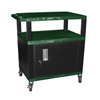 Tuffy Cart with Cabinet (Extras : Includes 3 Outlet Electric Bar, Cabinet Color : Black, Size : 18 D x 24 W x 34 H)