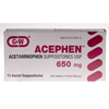 Medline - Generic OTC Acetaminophen, Suppositories, 650Mg, 12 Box