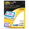 Post-it� Super Sticky Removable ID Labels (Global Product Type : Labels-ID, Label Size - text : 8 1/2 x 11, Machine Compatibility : Inkjet Printers, Laser Printers)