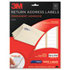 3M Permanent Adhesive White Mailing Labels (Global Product Type : Labels-Return Address, Label Size - text : 2/3 x 1 3/4, Label Color(s) : White)