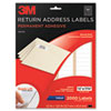 3M Permanent Adhesive White Mailing Labels (Global Product Type : Labels-Return Address, Label Size - text : 1/2 x 1 3/4, Label Color(s) : White)