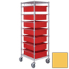 Quantum Storage Systems Bin Cart with Dividable Grid Containers QNTBC212469M1-YL-EA