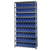 Quantum Storage Systems Wire Shelving Unit with Store-More Bins QNTWR9-201BL-EA