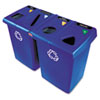 Glutton� Waste and Recycling Station (Capacity : 92 Gallon Capacity, Color : Blue)