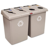 Glutton� Recycling Station (Color: Beige, Gallon Capacity: 92, Size: 53 L x 24 W x 35 1/2 H)