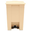 Fire-Safe Plastic Step-On Receptacles (Size : 12-Gallon Container, Color : Beige)