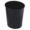 United Receptacle Fire-Safe Steel Round Wastebaskets (Material(s) : Steel, Capacity (Volume) : 6 1/2 gal, Color(s) : Black)