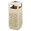 Safco� Canmeleon� Aggregate Panel Receptacles (Waste Receptacle Type : Receptacle with Ashtray, Material(s) : Polyethylene, Stainless Steel, Capacity (Volume) : 15.000 gal)