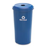 20-Gallon Tall Round Recycling Receptacle for Cans (Recycling Blue)