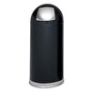 15-Gallon Dome Receptacle with Spring-Loaded Door (Black, 15 diameter x 37h)