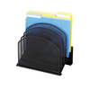 Safco Onyx&trade; Mesh Desk Organizer with Tiered Sections SFC 3257BL