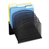 Safco Onyx&trade; Mesh Desk Organizer with Tiered Sections SFC 3258BL