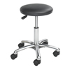 Safco� Height Adjustable Lab Stool (Color: Black, Material(s): Polyurethane (seat); Aluminum (base), Size: 18 dia. x 16 to 21 h)
