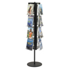 Rotary Literature Rack (Color: Black, Material(s): Aluminum (frame); Acrylic (pockets), Size: 16 1/4 dia. x 65 h)