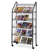 Mobile Literature Rack (Color: Charcoal, Material(s): Steel, Size: 32 1/2 w x 15 1/4 d x 63 1/2 h)