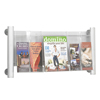Luxe� Magazine Rack (Color: Silver, Material(s): Aluminum; Acrylic (pockets), Size: 31 3/4 w x 5 d x 15 1/4 h)