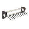 Safco� Mode� Wood Wall Coat Rack with Hangers (Color: Black/Silver, Hanging Capacity: 12 Garments, Size: 48 Wide)